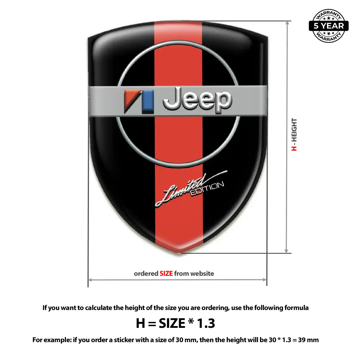 Jeep 3D Badge Sticker Prime Quality