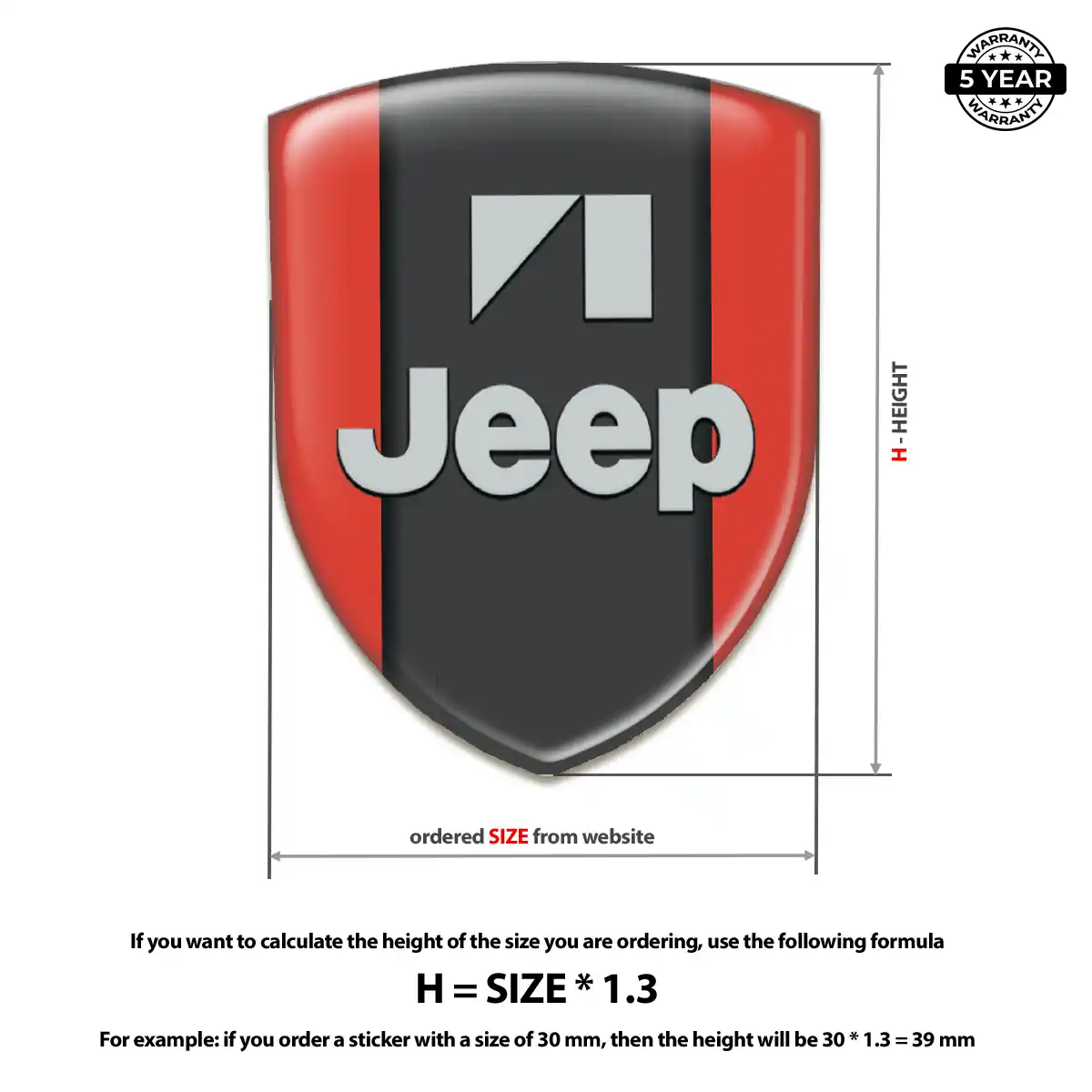 Jeep 3D Badge Sticker Refined Design