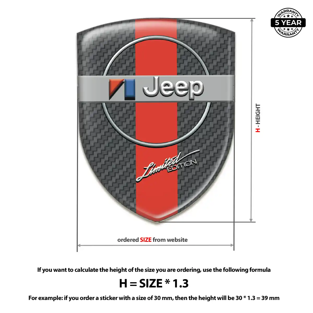 Jeep 3D Badge Sticker Resin Elite