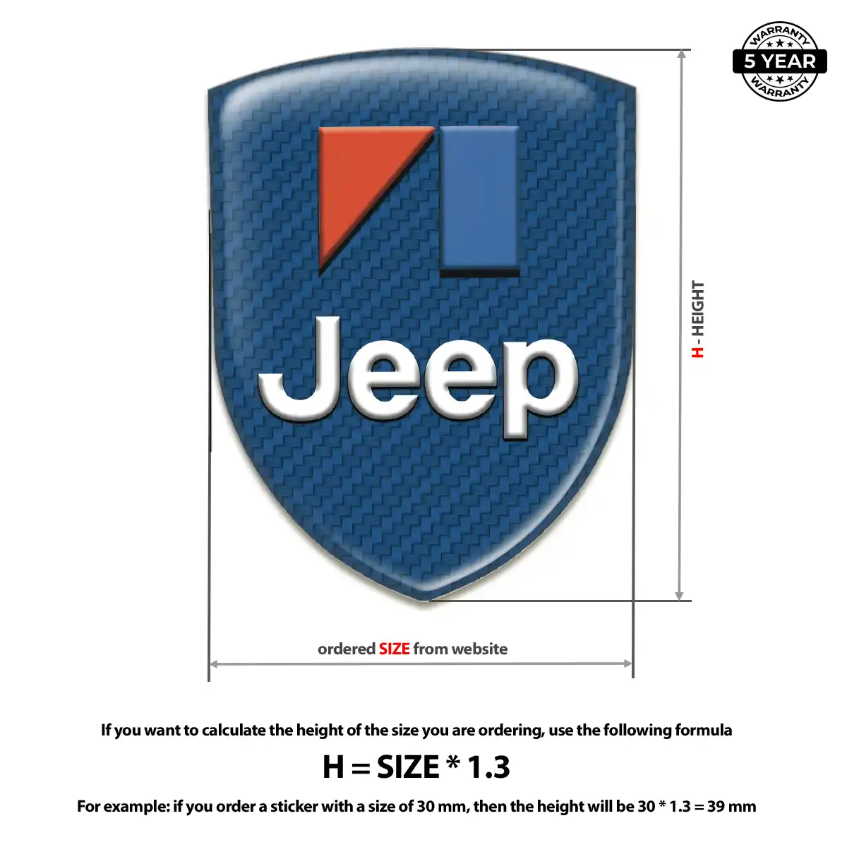 Jeep 3D Badge Sticker Resin Luxe