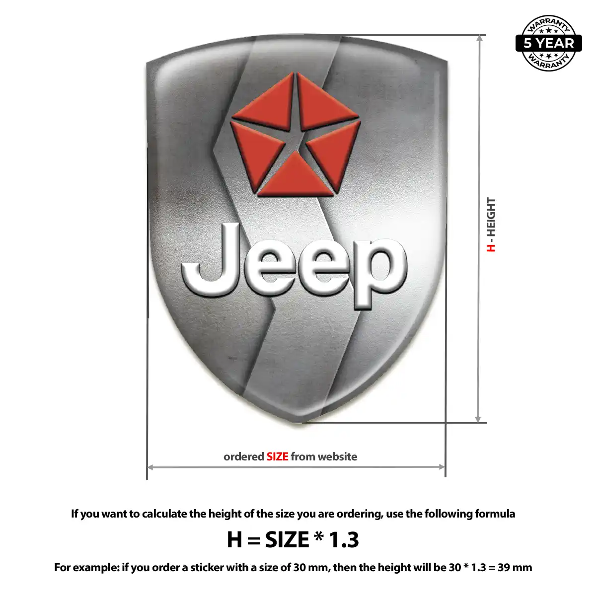 Jeep 3D Badge Sticker Signature Grade
