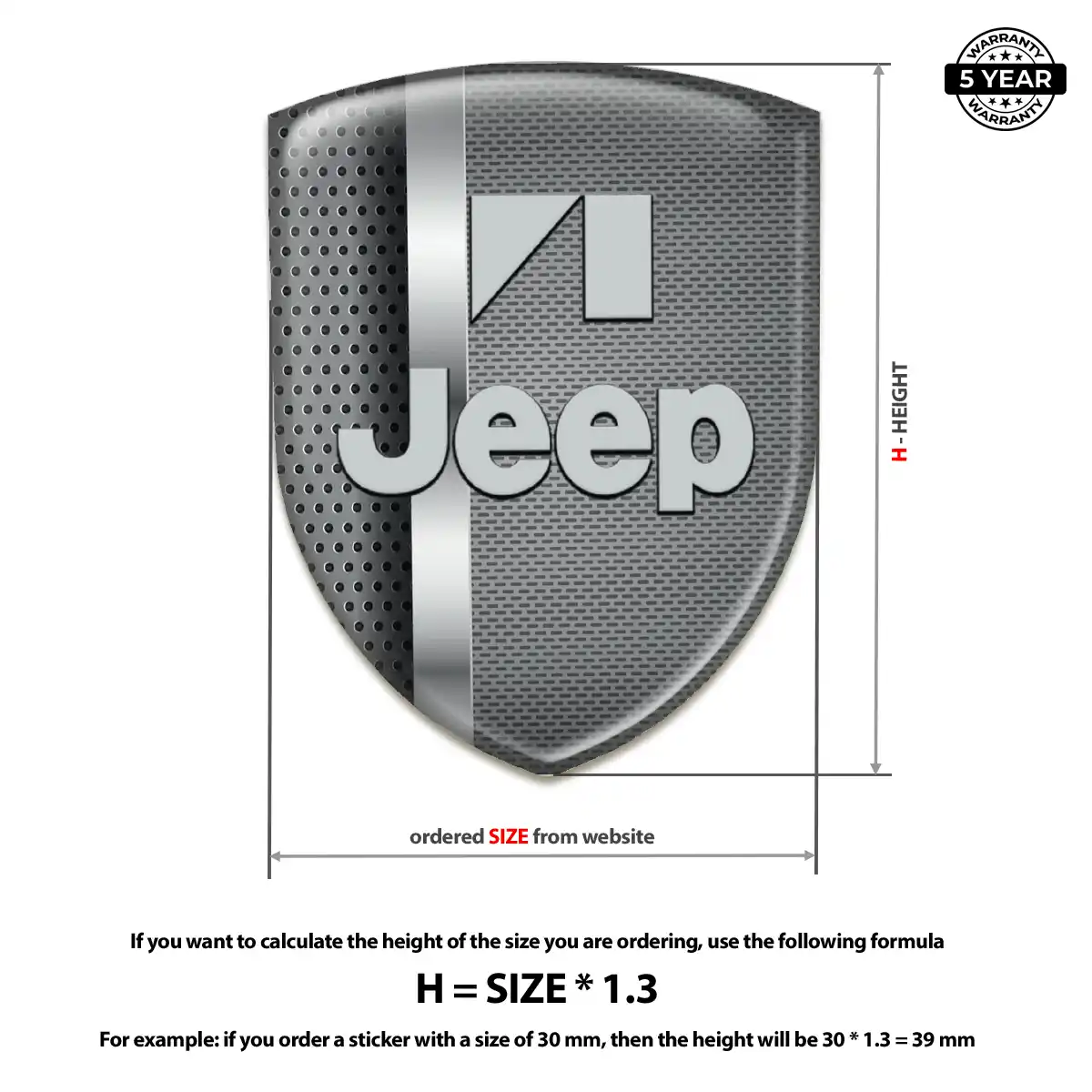 Jeep 3D Badge Sticker Superior Craft