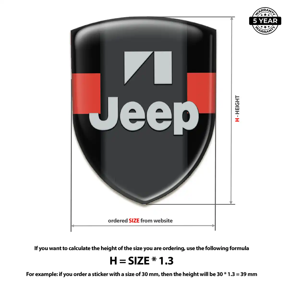 Jeep 3D Domed Sticker Cabin Style