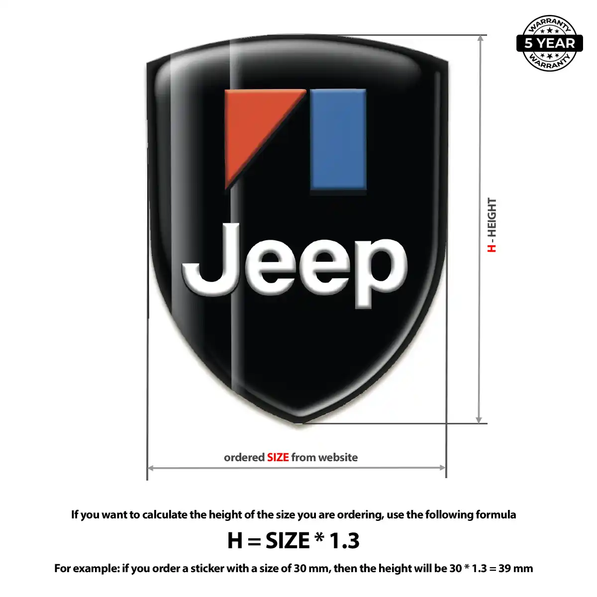 Jeep 3D Domed Sticker Deluxe Edition