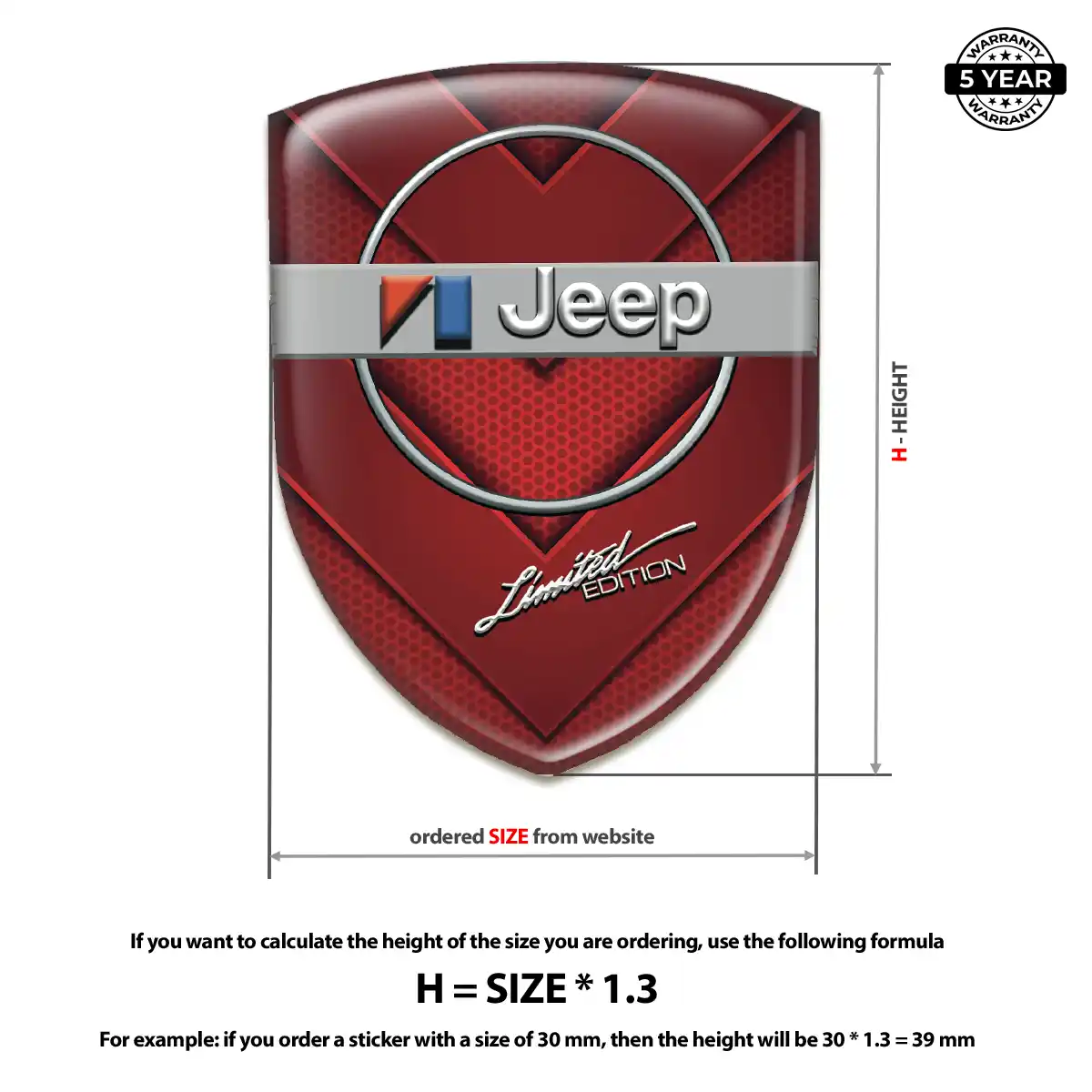 Jeep 3D Domed Sticker Elite Edition
