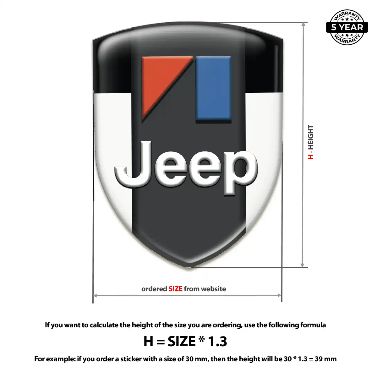 Jeep 3D Domed Sticker Elite Finish