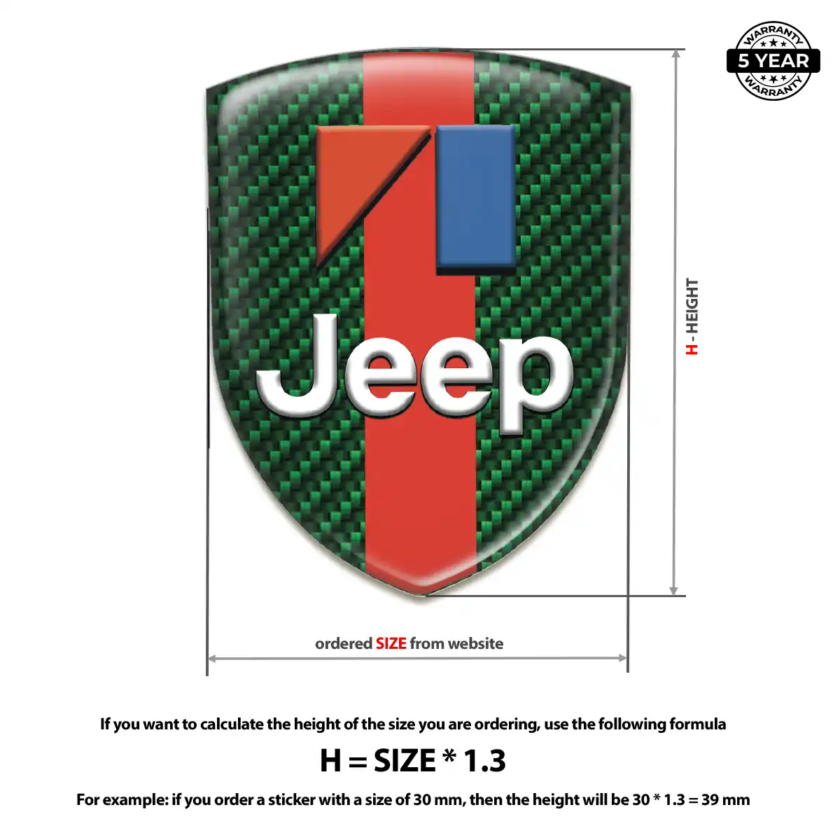 Jeep 3D Domed Sticker Exterior Luxe