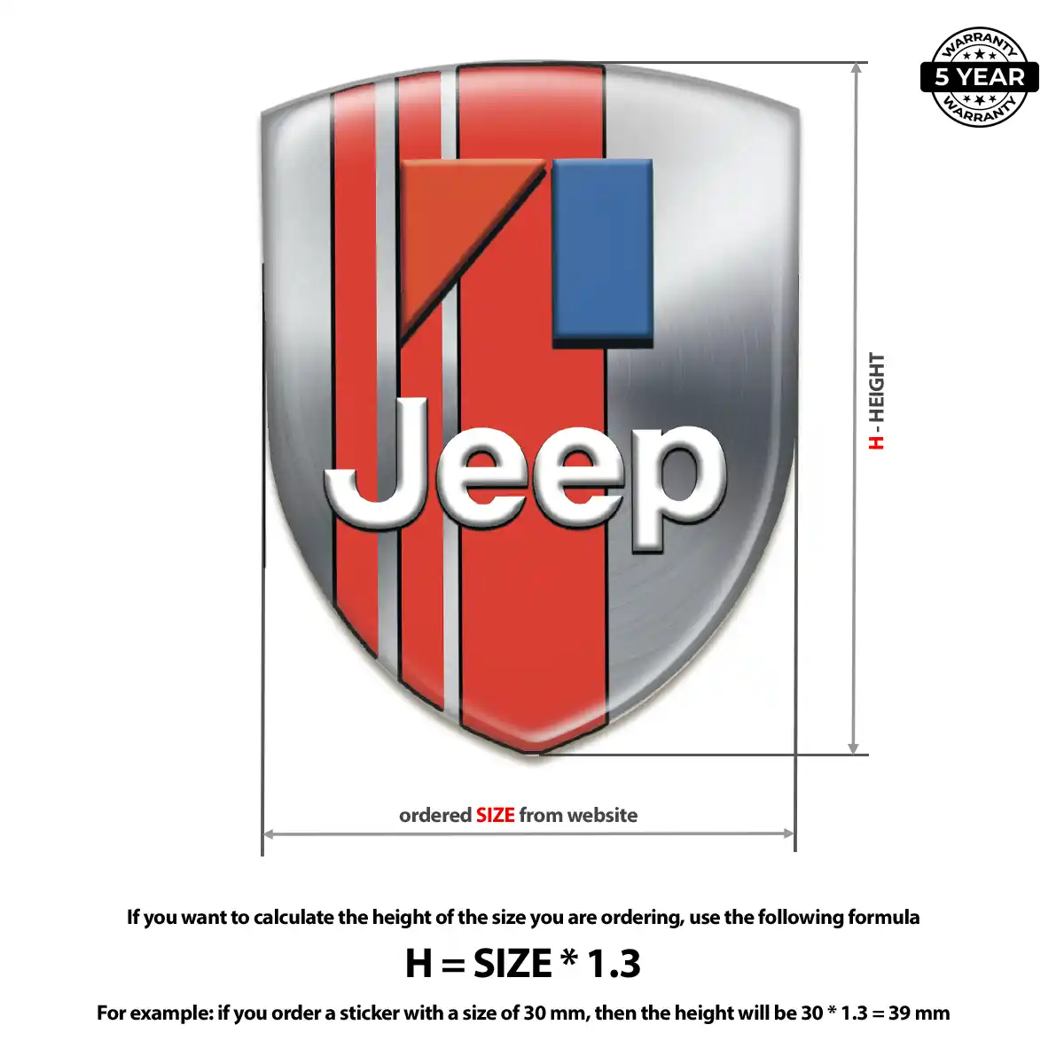 Jeep 3D Domed Sticker Interior Elegance
