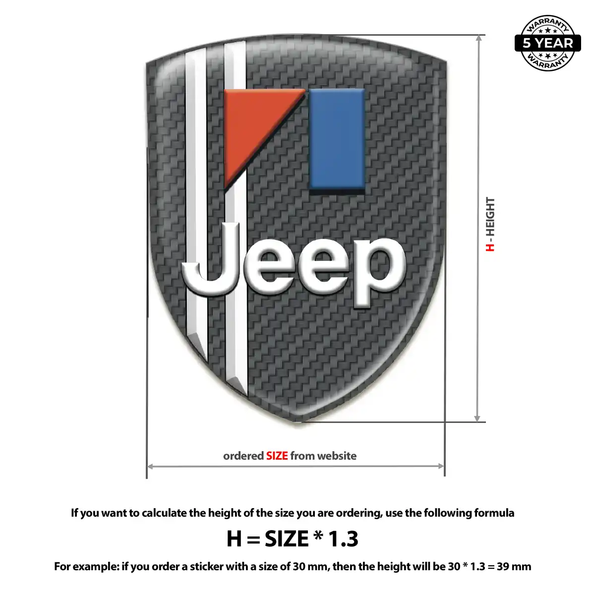 Jeep 3D Domed Sticker Interior Luxe