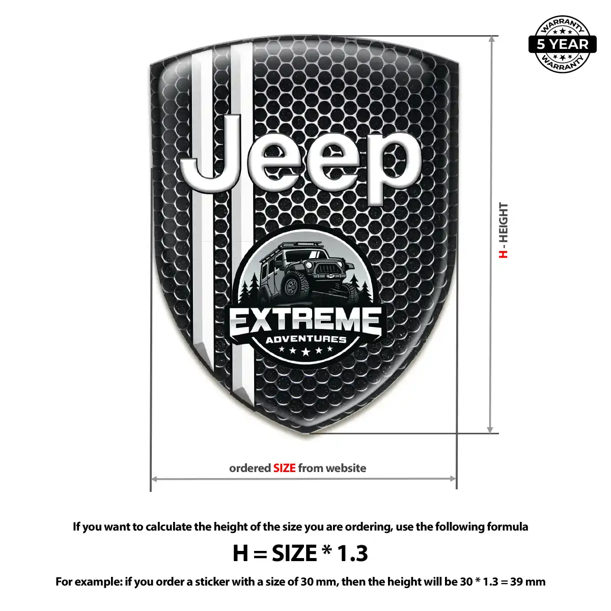 Jeep 3D Domed Sticker Noble Edition