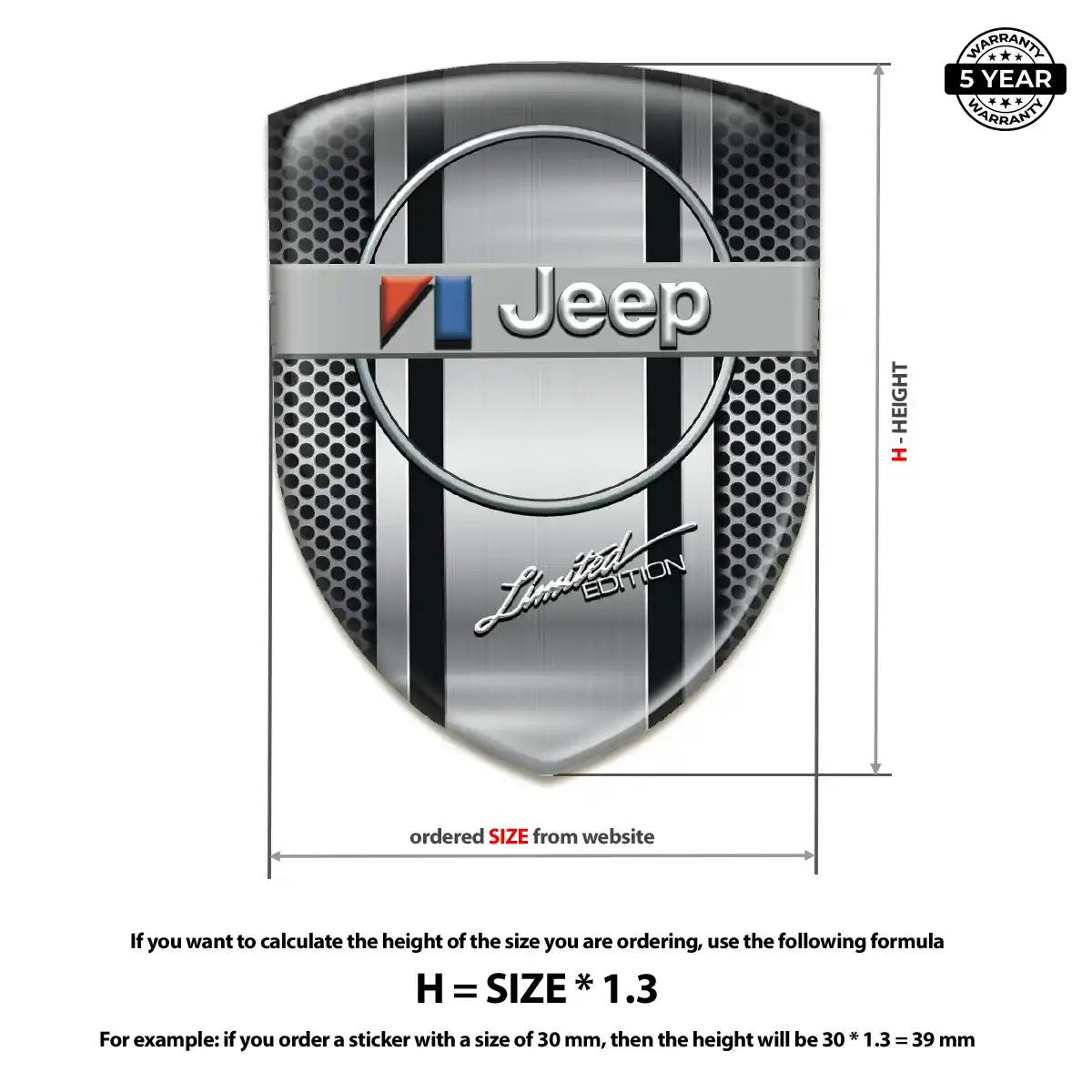 Jeep 3D Domed Sticker Opulent Line