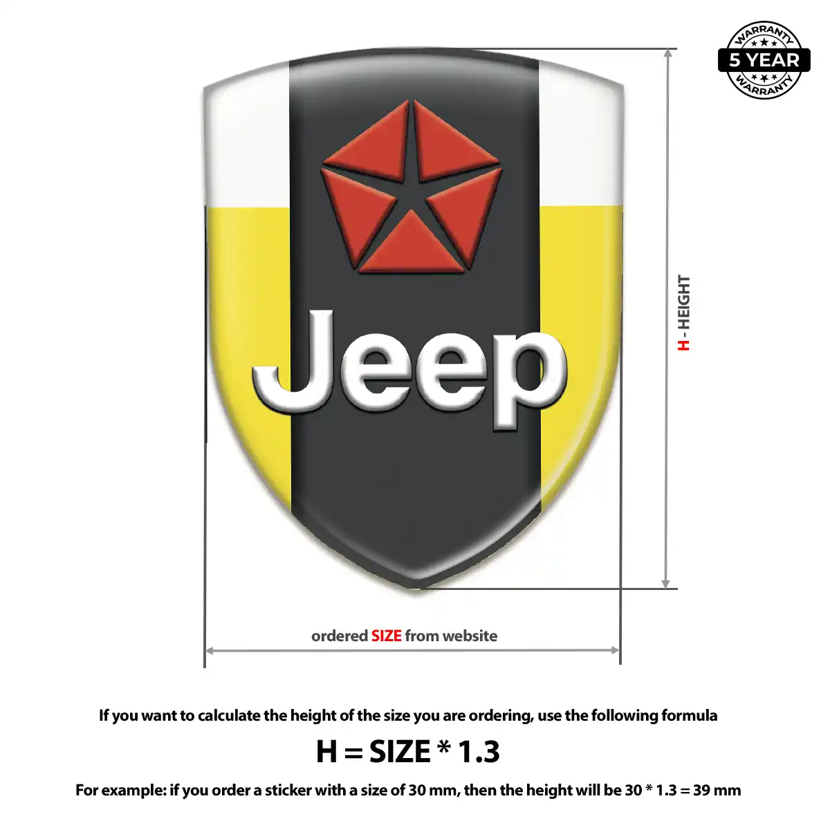 Jeep 3D Domed Sticker Outer Style