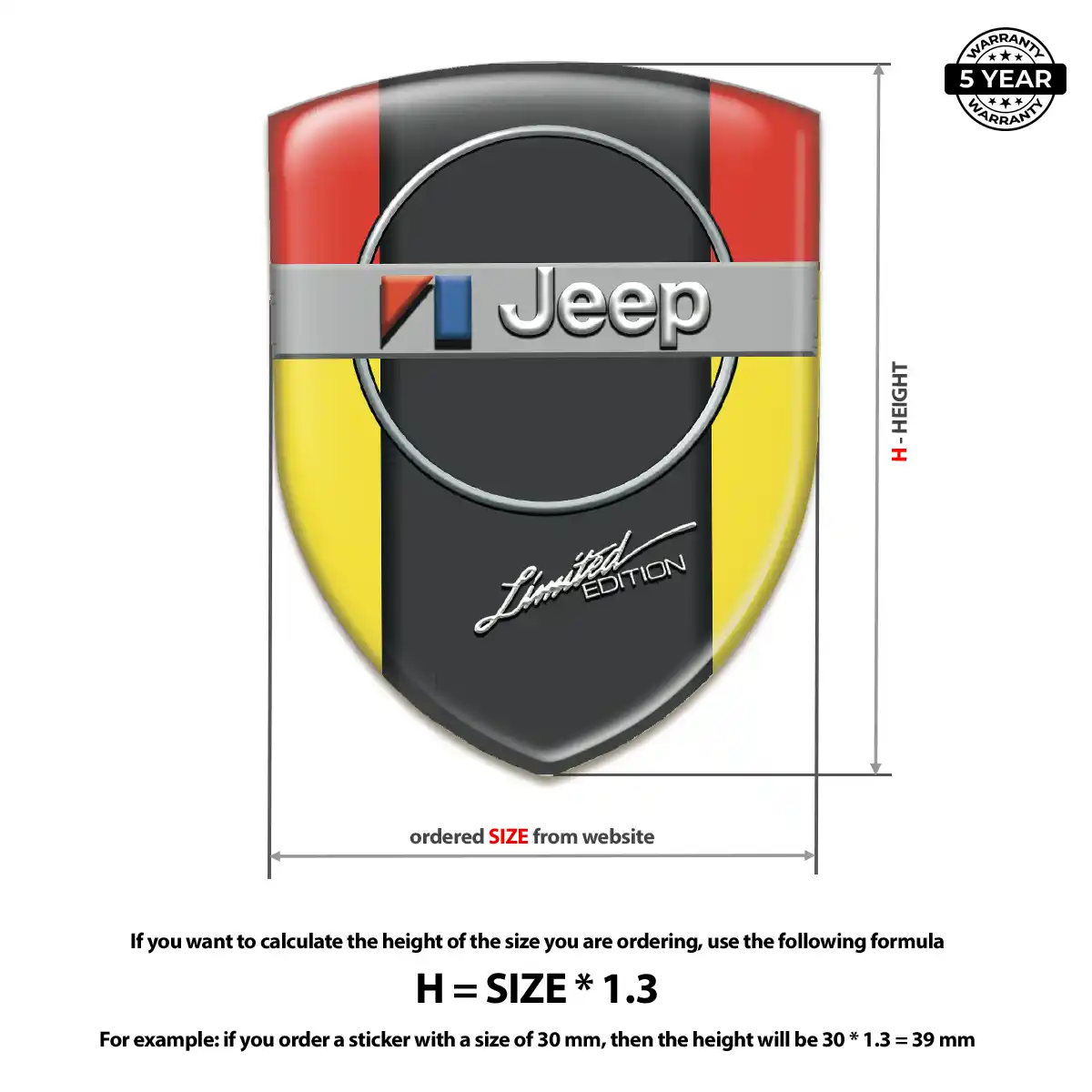 Jeep 3D Domed Sticker Premium Dome