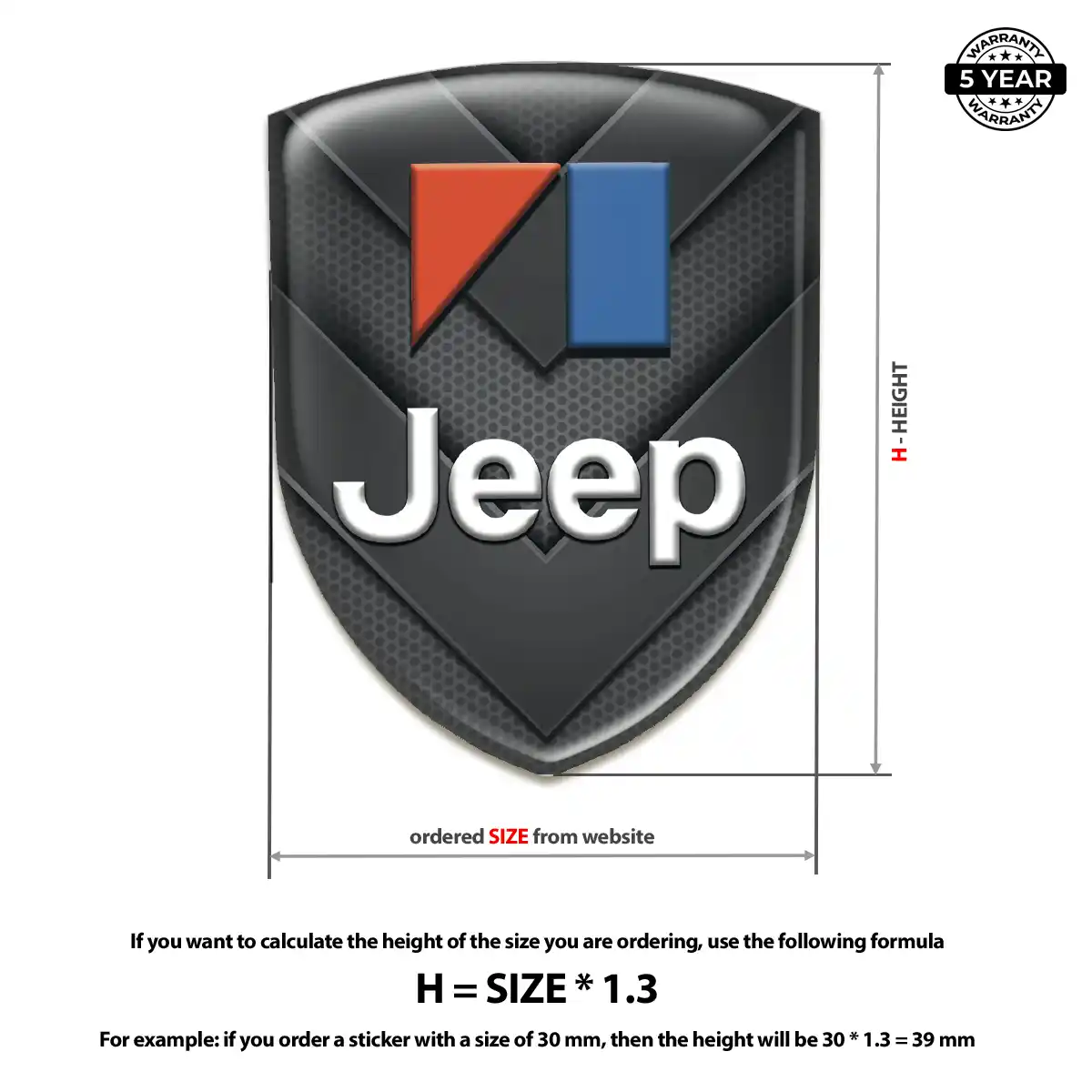 Jeep 3D Domed Sticker Prime Quality