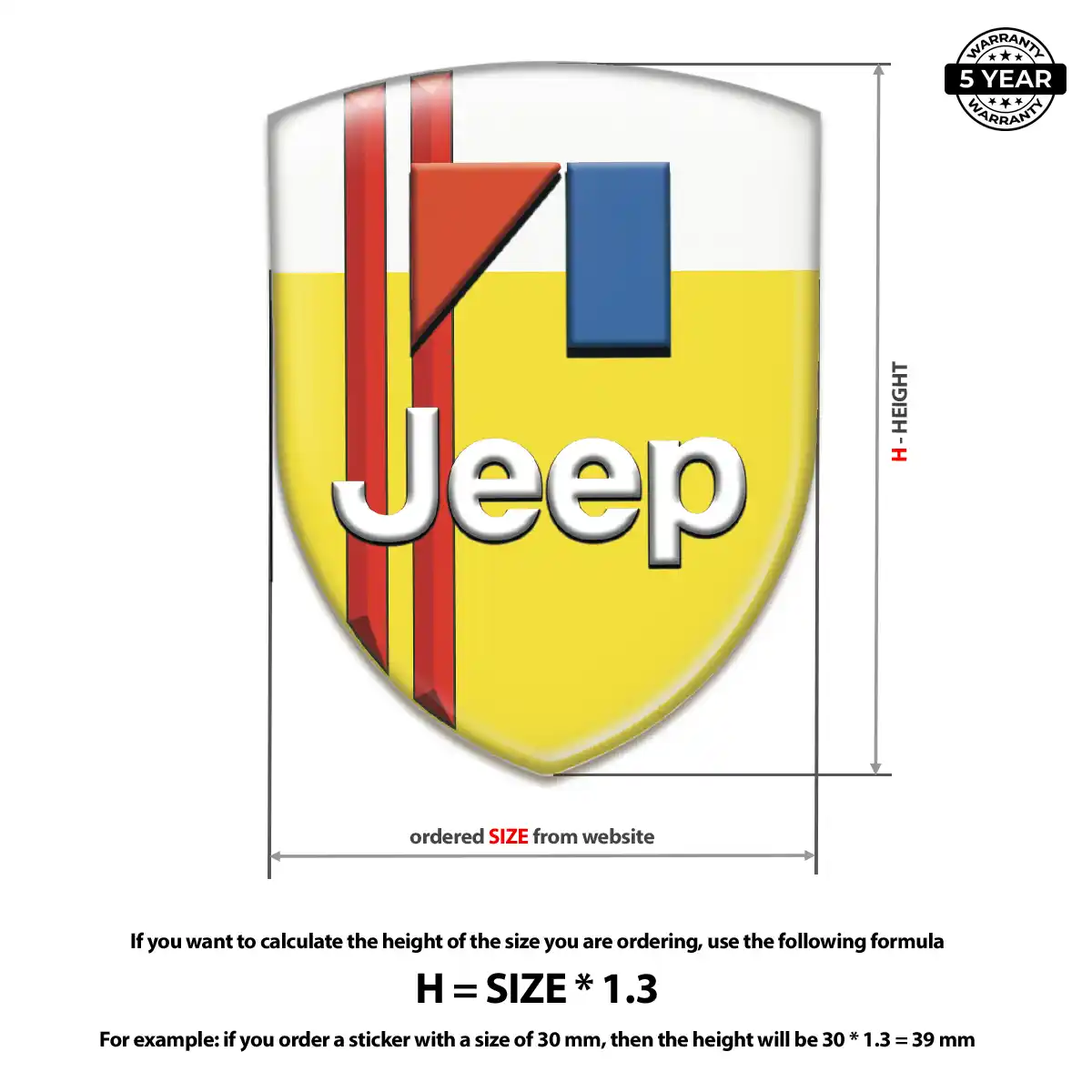 Jeep 3D Domed Sticker Refined Design