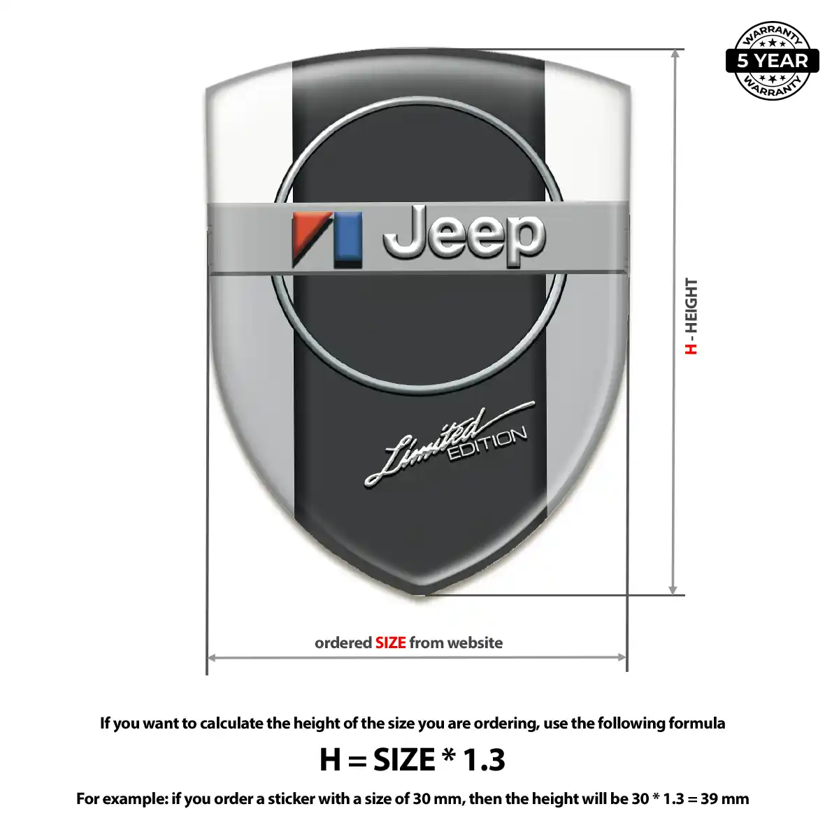 Jeep 3D Domed Sticker Signature Grade