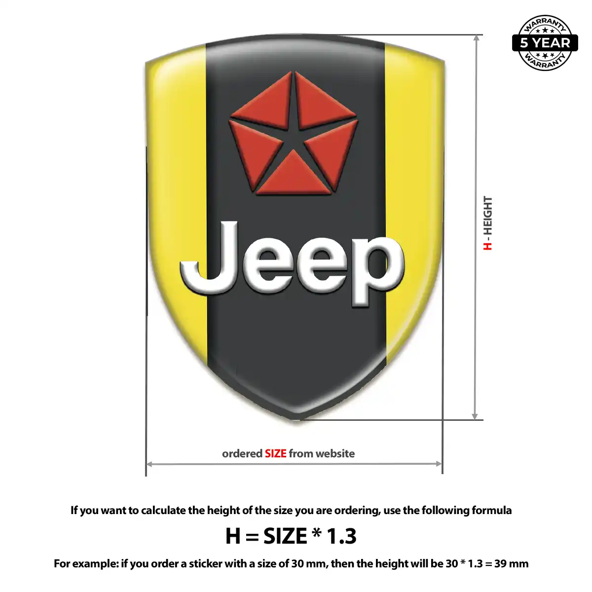 Jeep 3D Domed Sticker Sleek Style