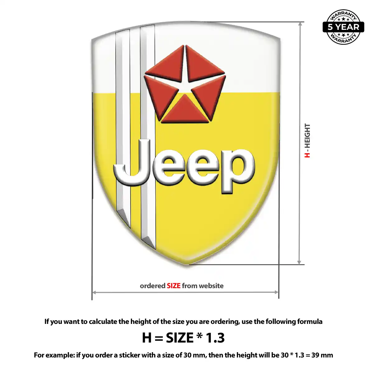 Jeep 3D Domed Sticker Superior Craft