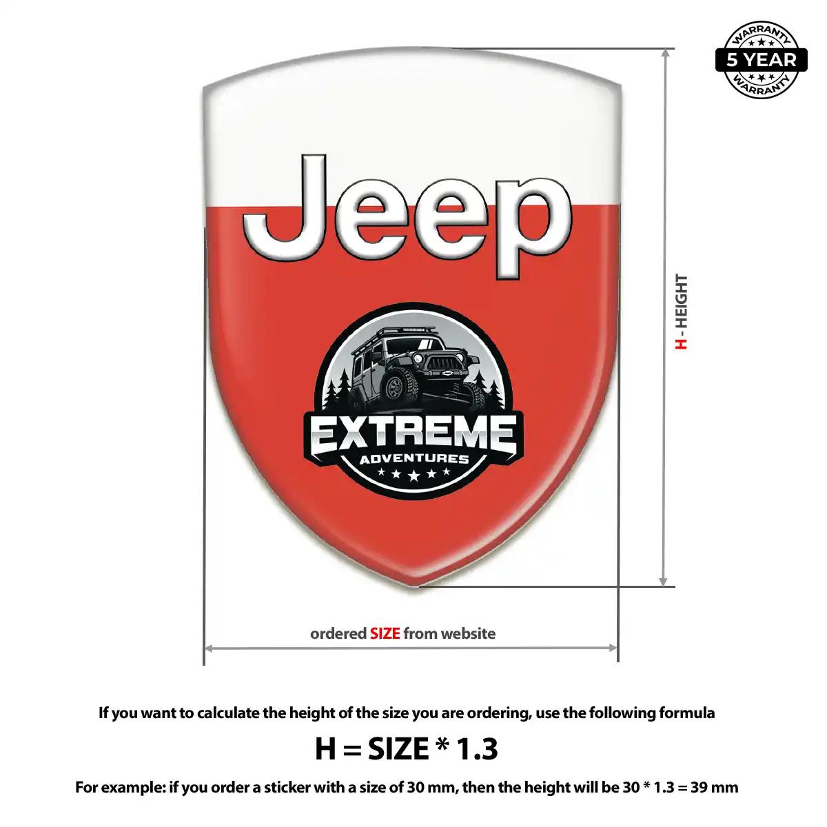 Jeep 3D Emblem Sticker Elite Finish