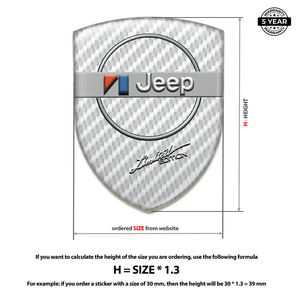 Jeep 3D Emblem Sticker Interior Elegance
