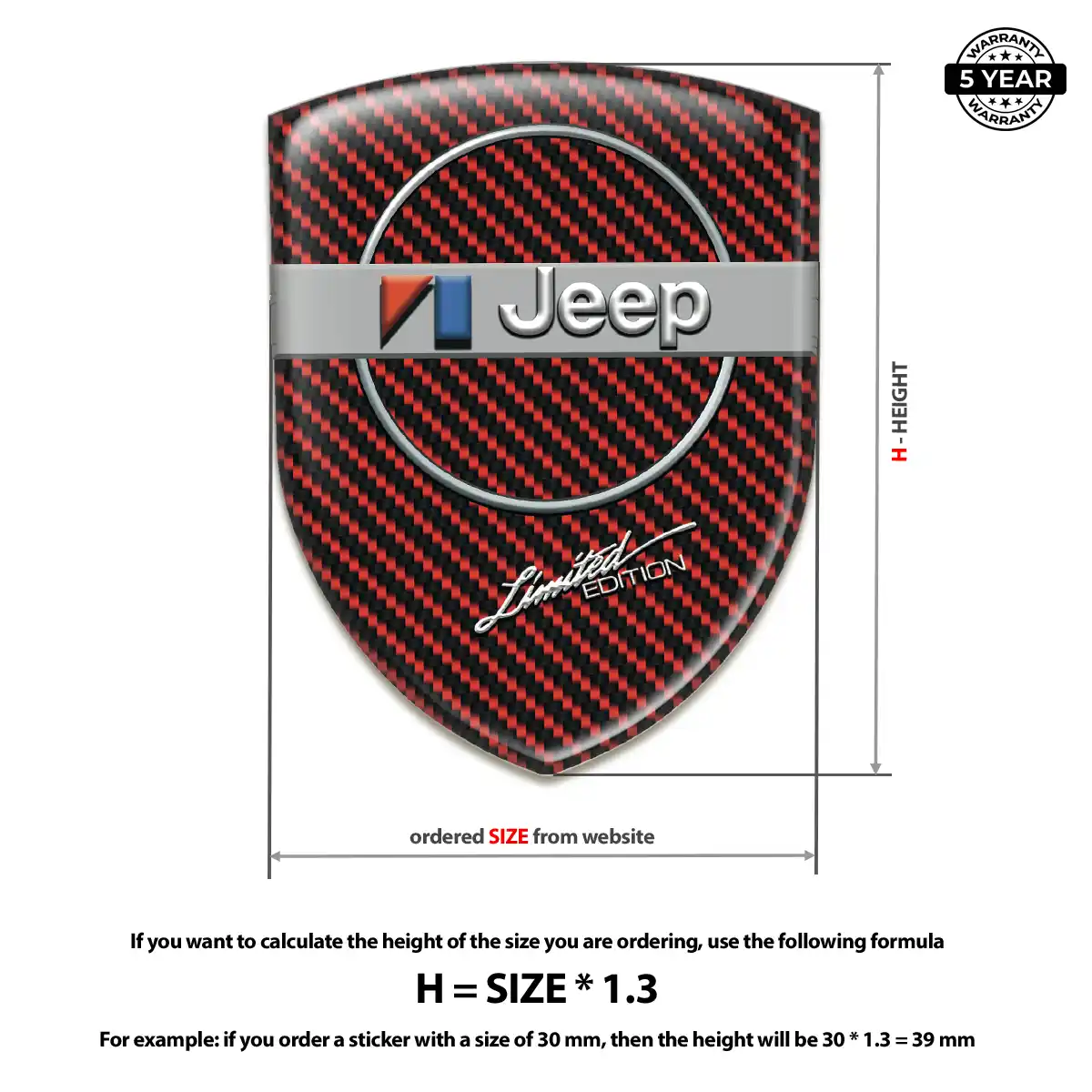Jeep 3D Emblem Sticker Interior Luxe