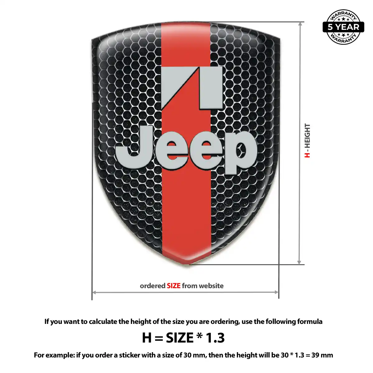 Jeep 3D Emblem Sticker Noble Edition