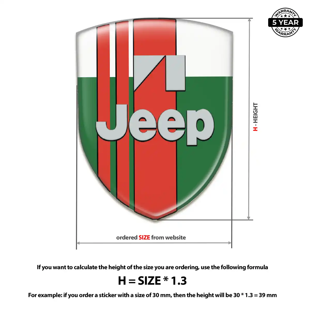 Jeep 3D Emblem Sticker Outer Style