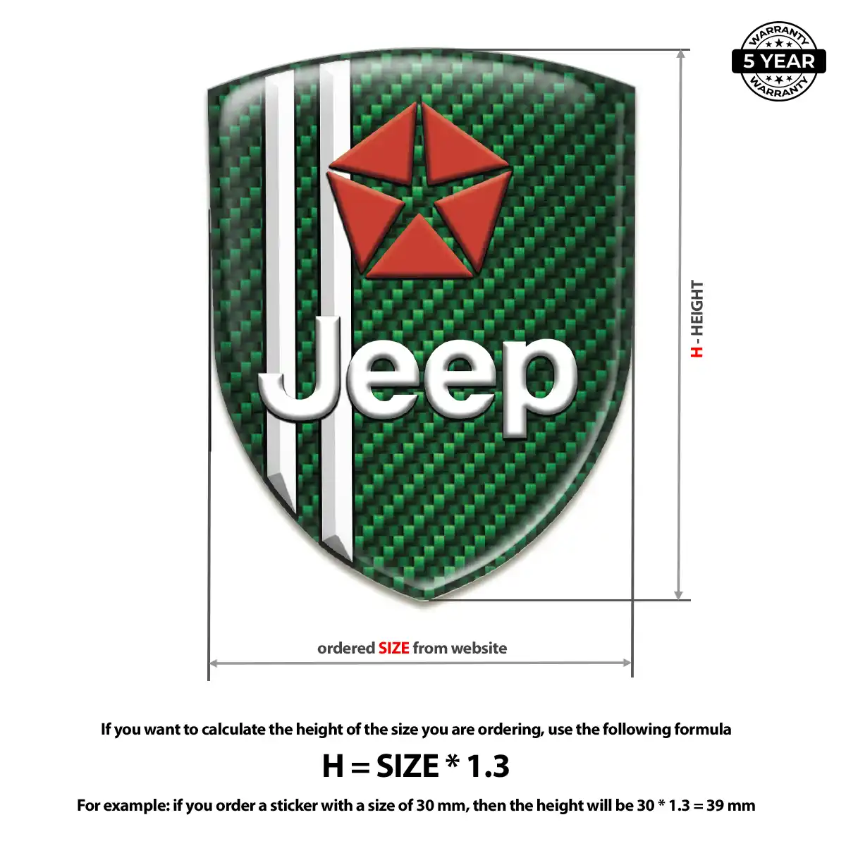 Jeep 3D Emblem Sticker Premium Dome