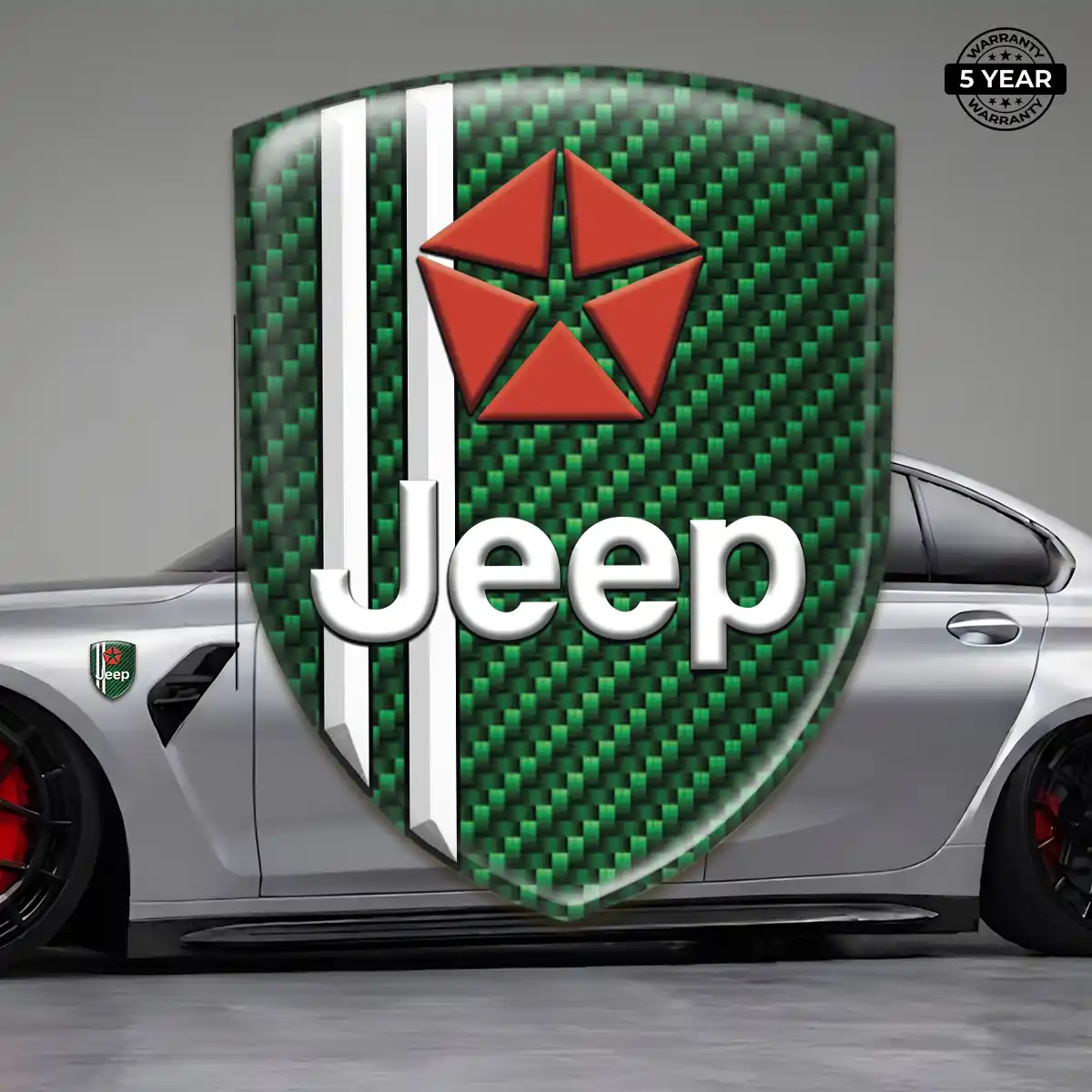 Jeep 3D Emblem Sticker Premium Dome