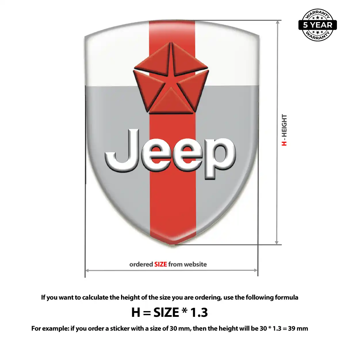 Jeep 3D Emblem Sticker Prestige Line