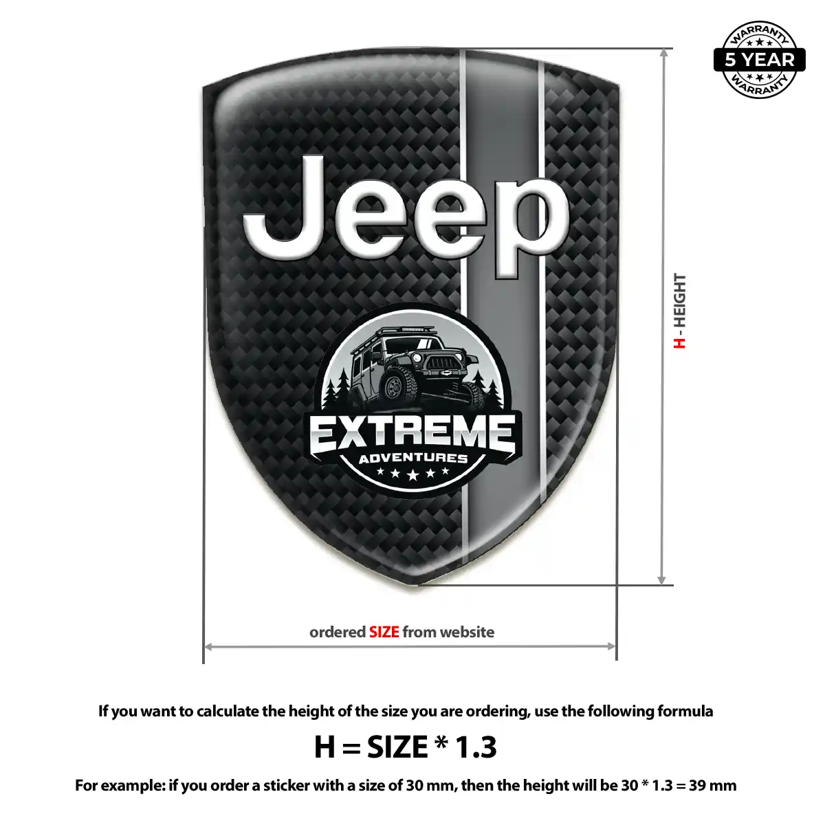 Jeep 3D Emblem Sticker Prime Quality