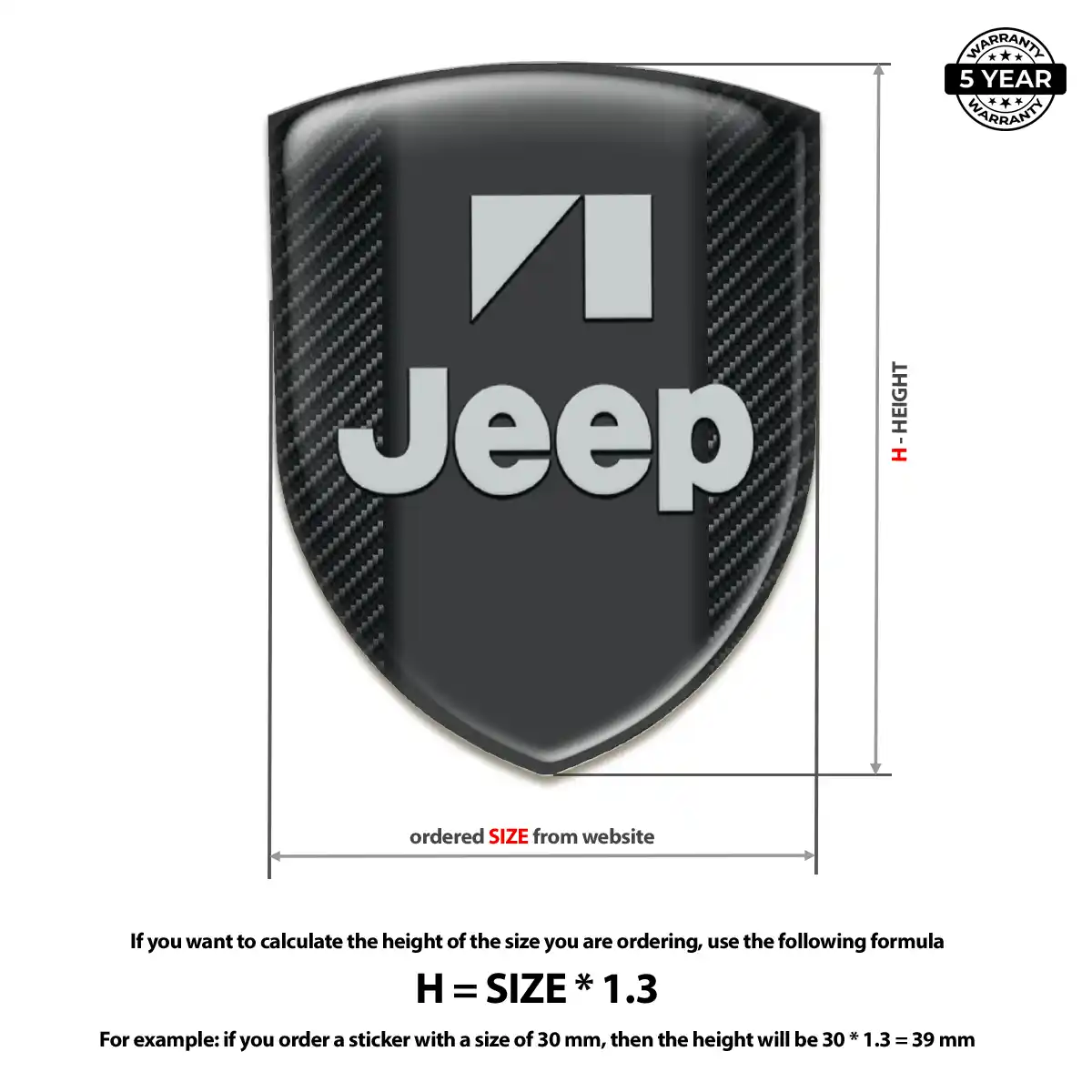 Jeep 3D Emblem Sticker Resin Elite