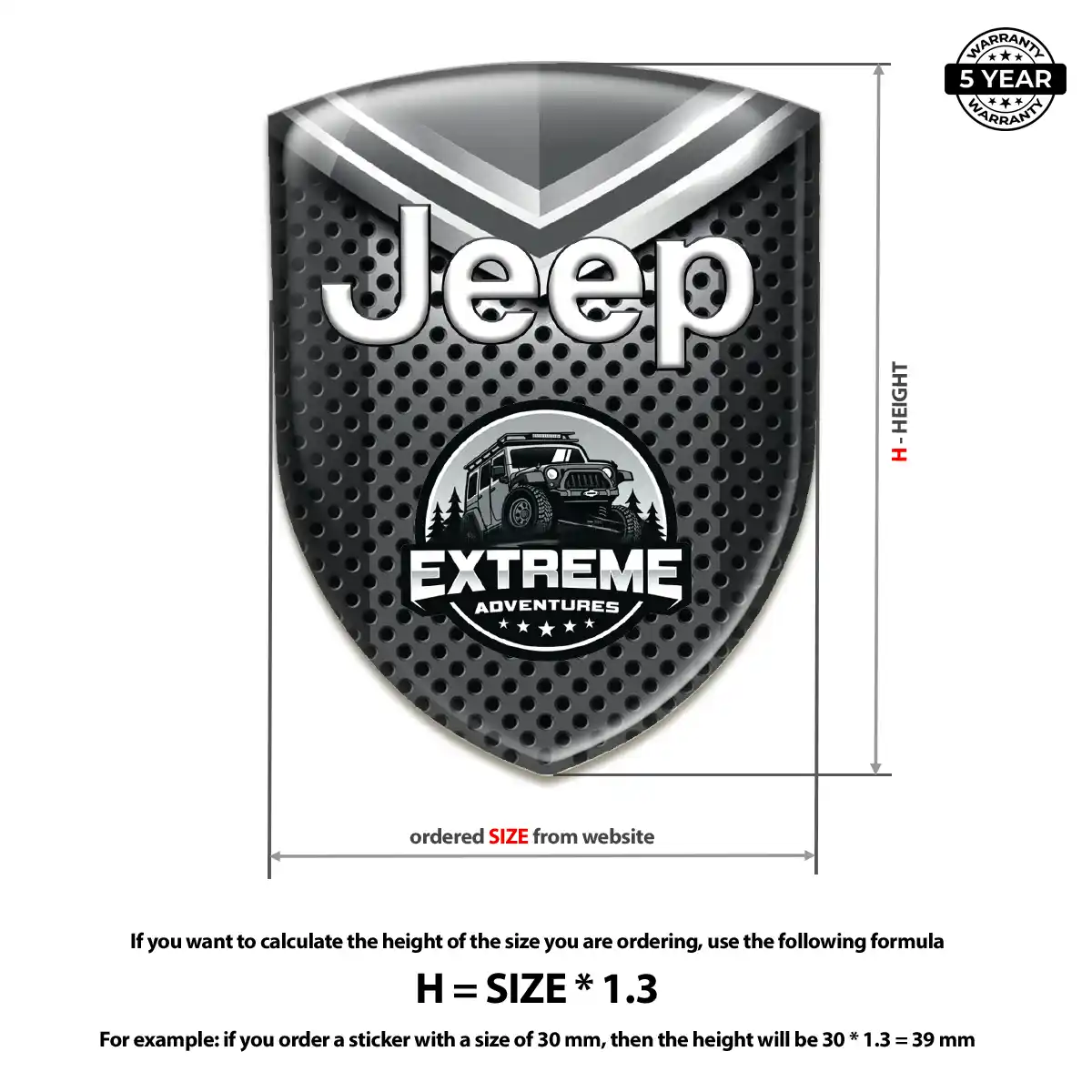 Jeep 3D Emblem Sticker Resin Luxe