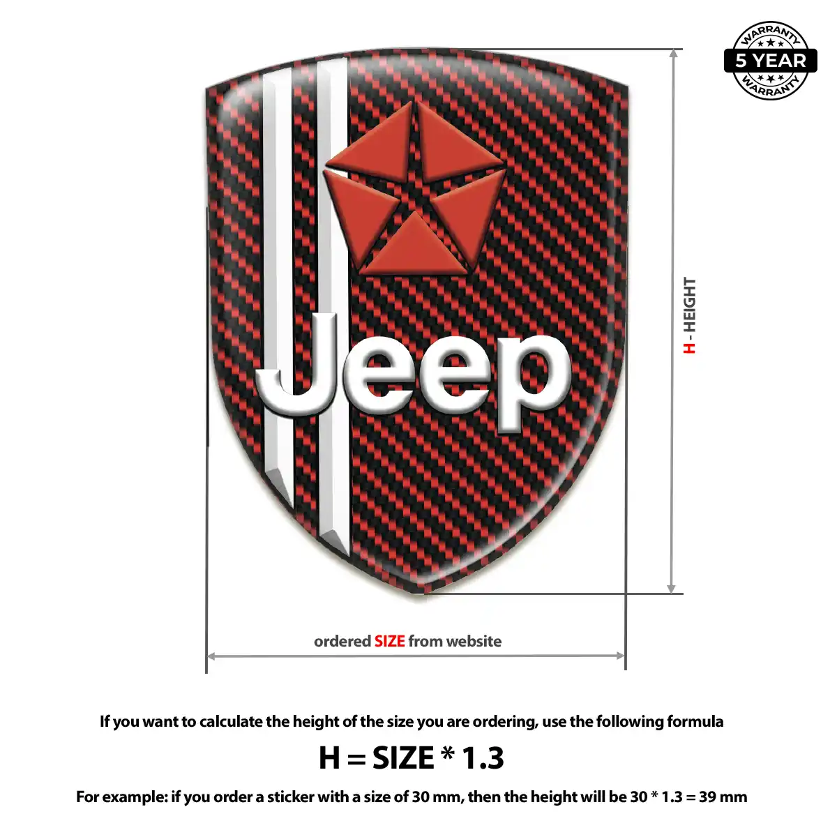 Jeep 3D Gel Sticker Cabin Style