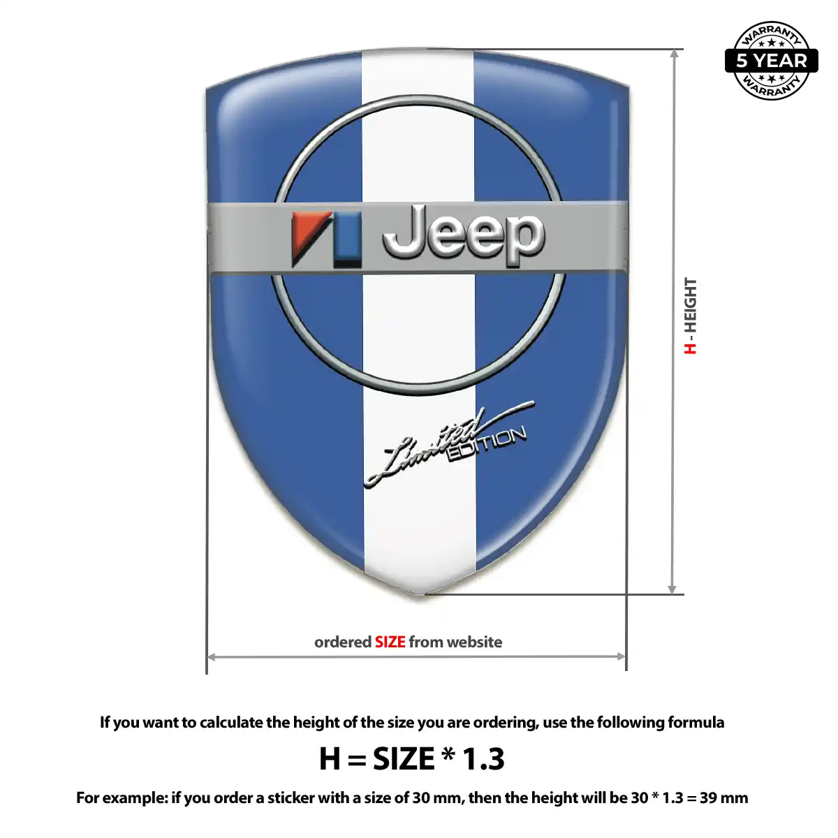 Jeep 3D Gel Sticker Deluxe Edition