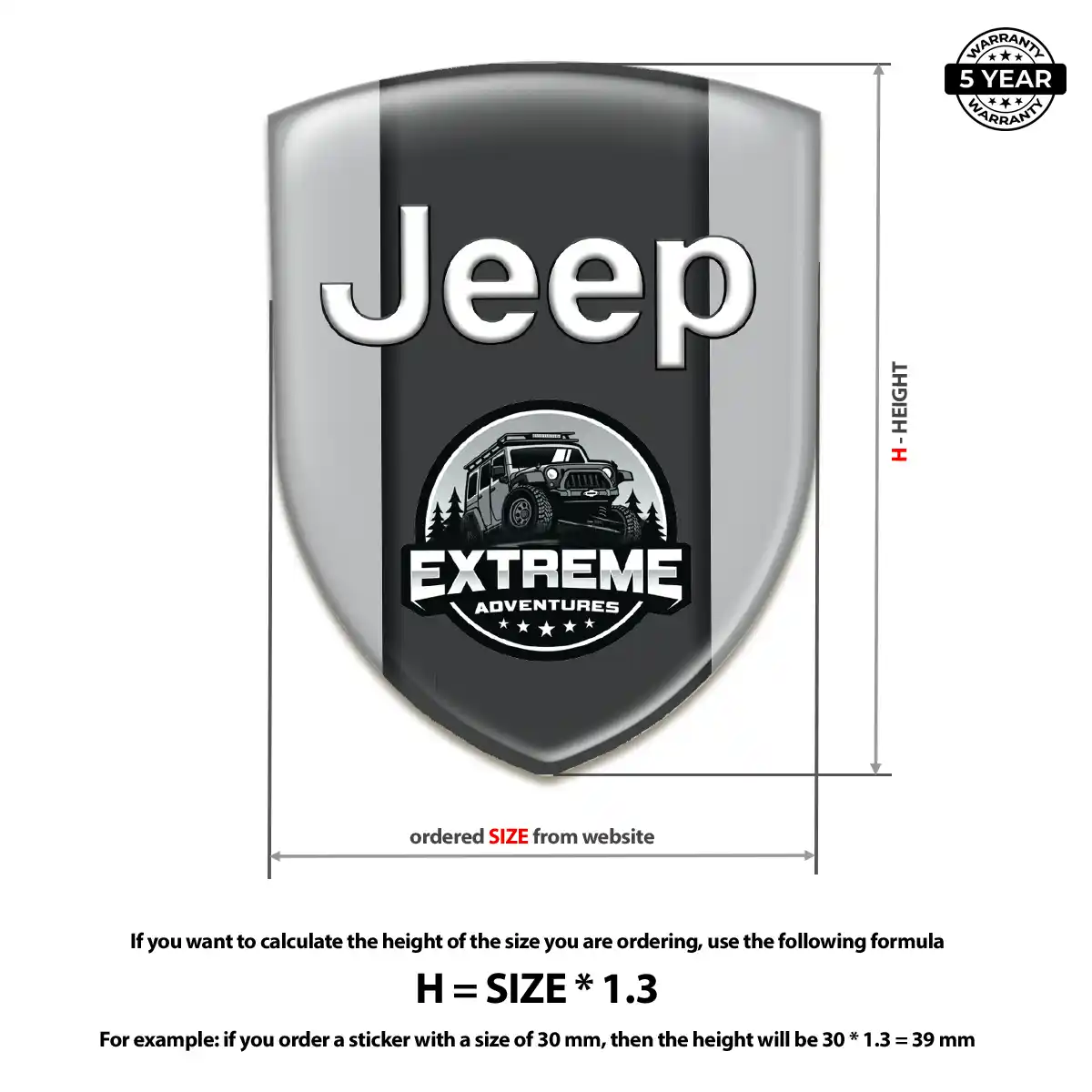 Jeep 3D Gel Sticker Elite Finish