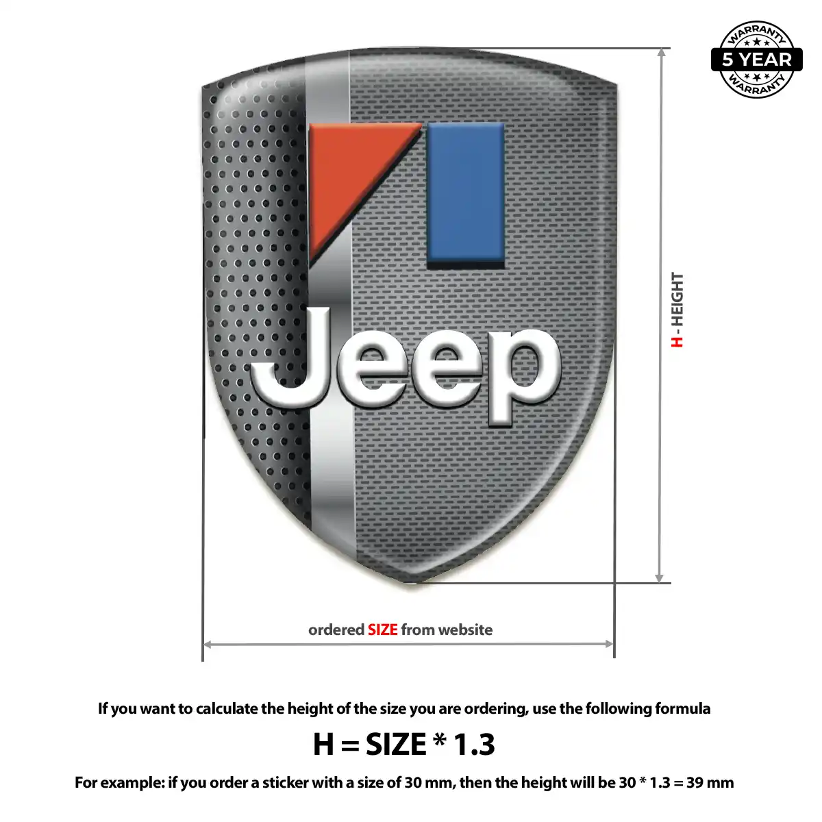 Jeep 3D Gel Sticker Exterior Luxe