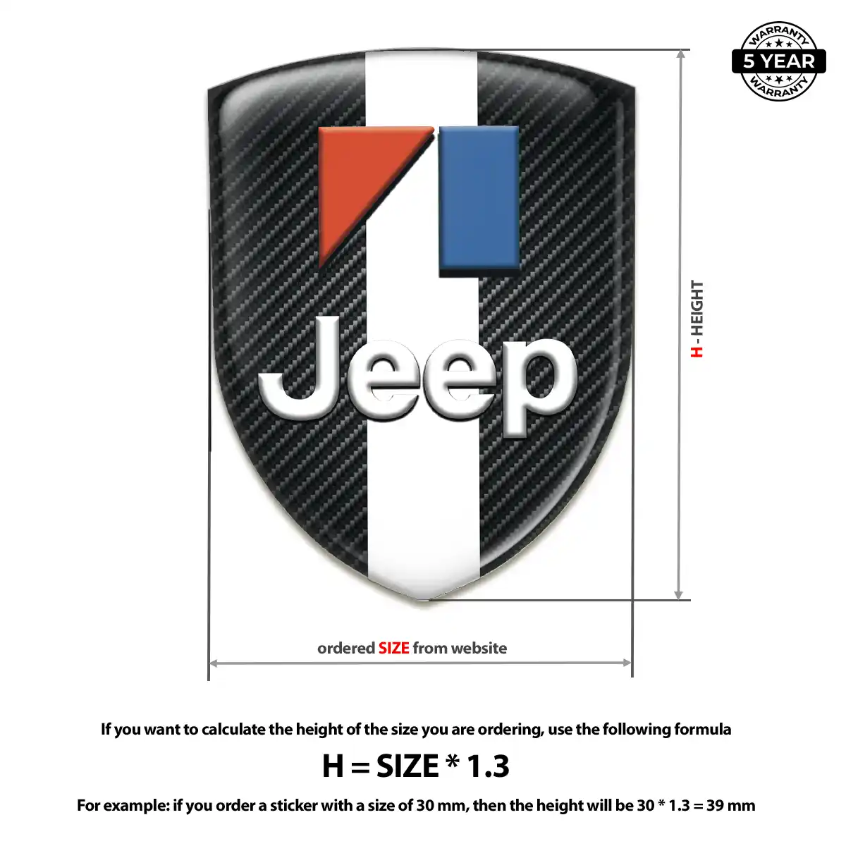 Jeep 3D Gel Sticker Interior Elegance