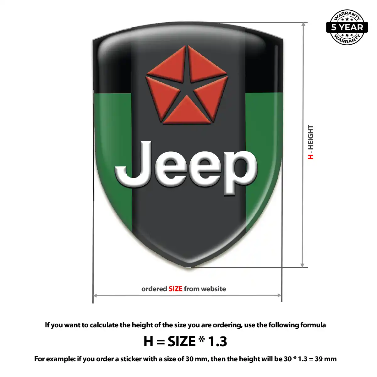 Jeep 3D Gel Sticker Interior Luxe