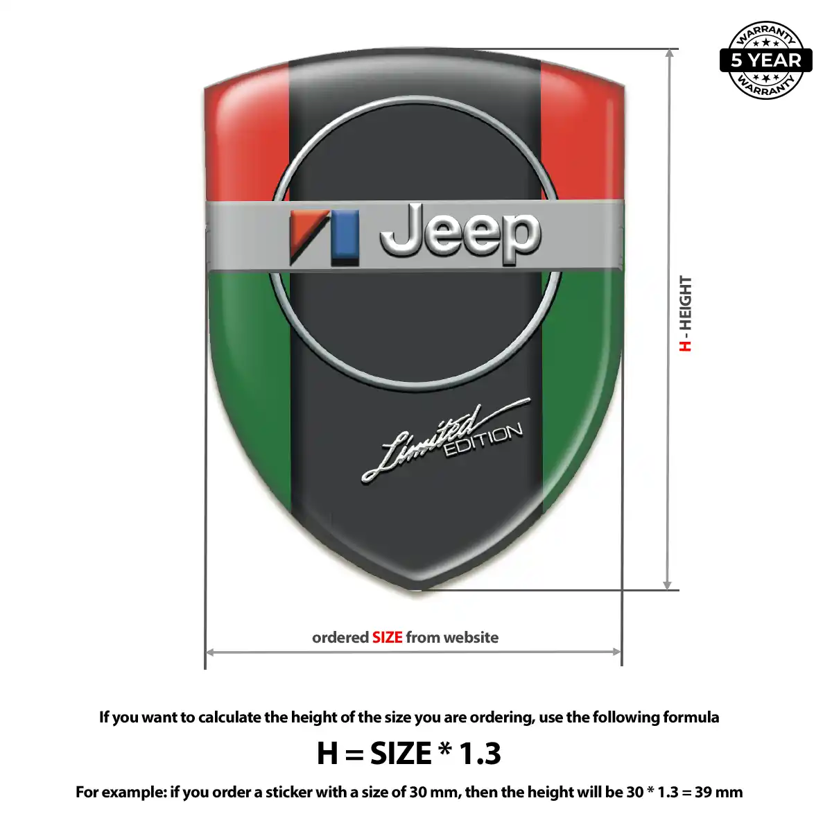 Jeep 3D Gel Sticker Outer Style