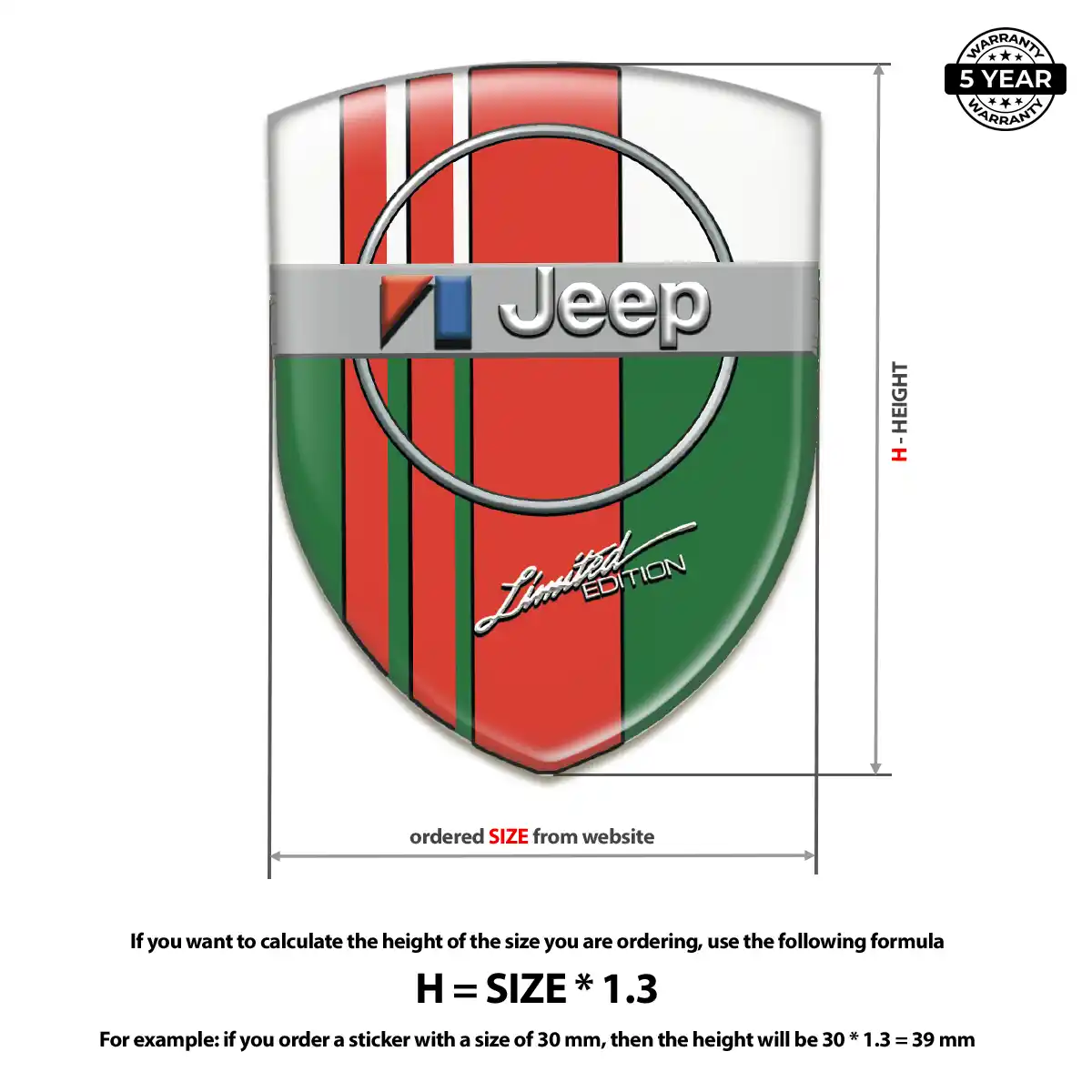 Jeep 3D Gel Sticker Premium Dome