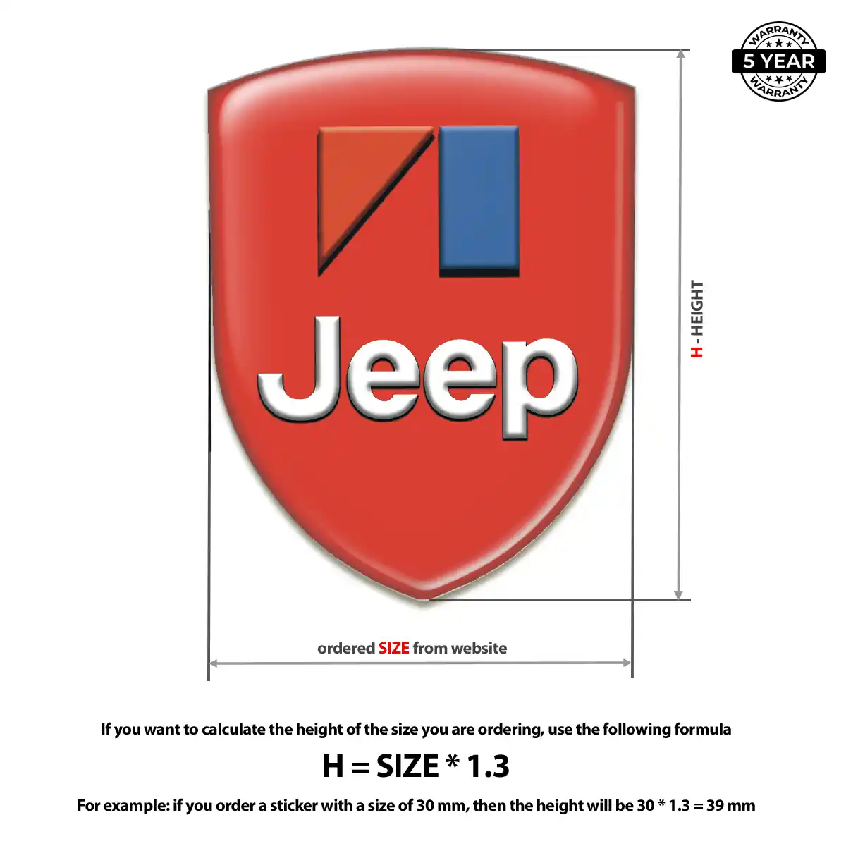 Jeep 3D Gel Sticker Refined Design