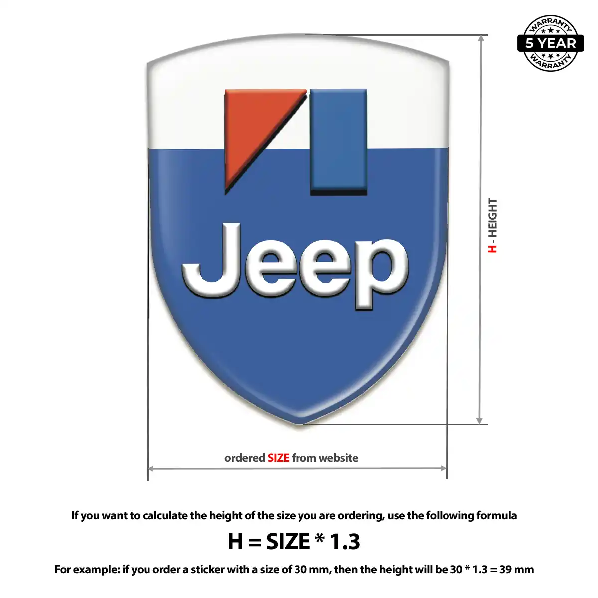 Jeep 3D Gel Sticker Resin Luxe