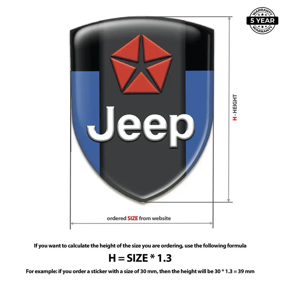 Jeep 3D Gel Sticker Signature Grade