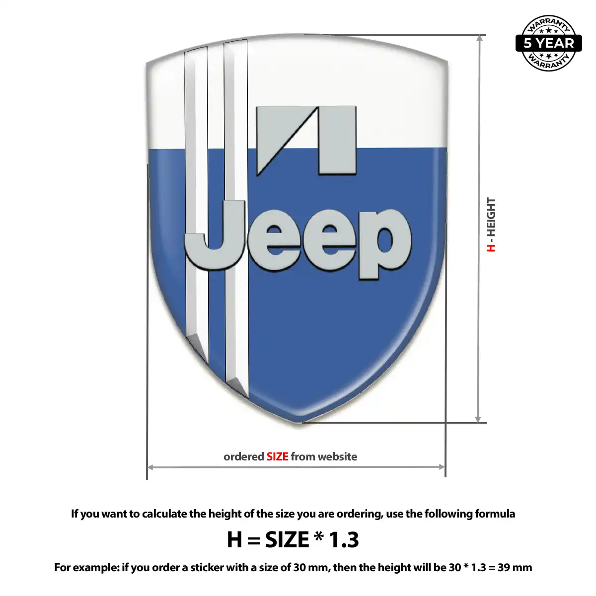 Jeep 3D Gel Sticker Sleek Style