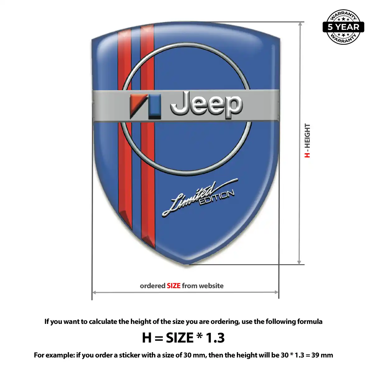 Jeep 3D Gel Sticker Superior Craft