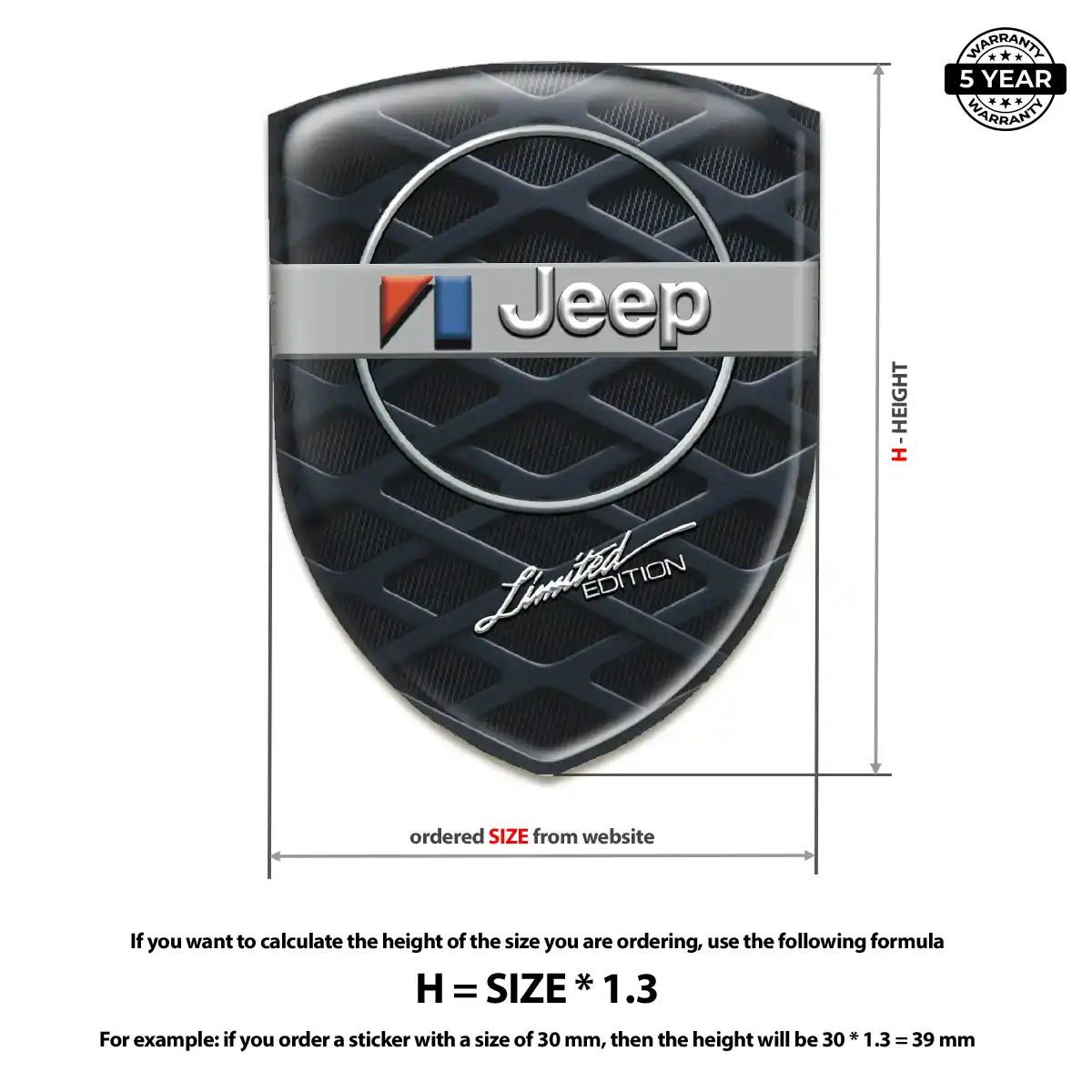 Jeep 3D Logo Sticker Cabin Style