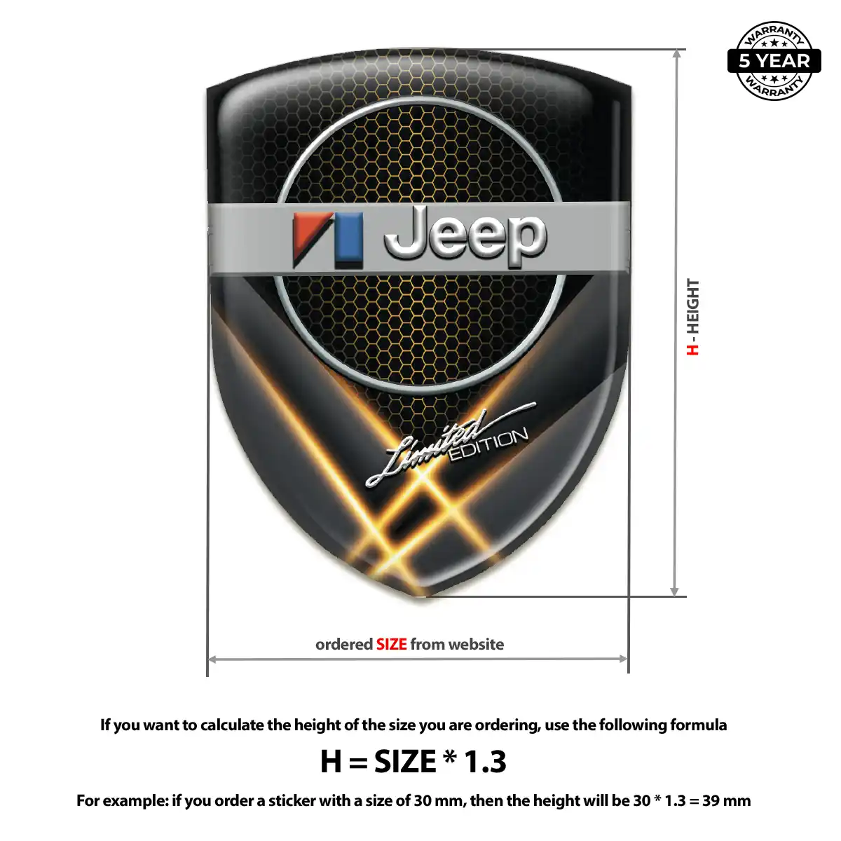 Jeep 3D Logo Sticker Deluxe Edition