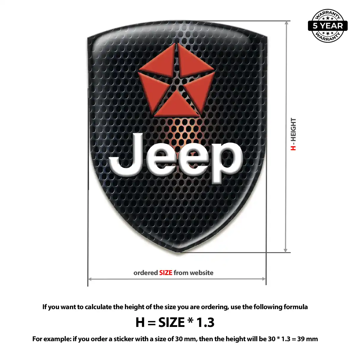Jeep 3D Logo Sticker Elite Finish