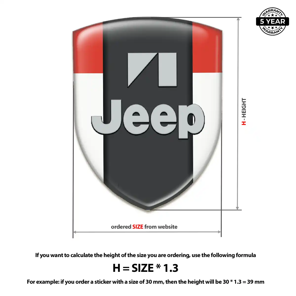 Jeep 3D Logo Sticker Exterior Luxe